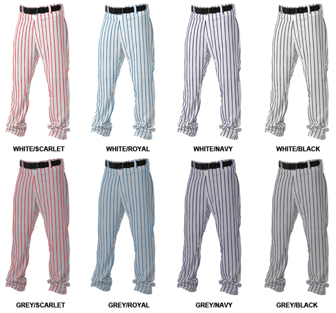 Alleson 605WPN Open Bottom Pinstripe Baseball Pant. Braiding is available on this item.