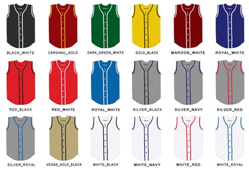 Baseball Double Knit Sleeveless Jersey with Braid. Decorated in seven days or less.