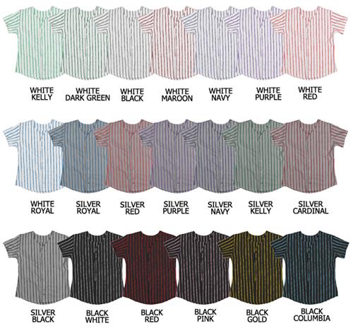 Softball Full Button Knitted Pinstripe Jerseys. Decorated in seven days or less.