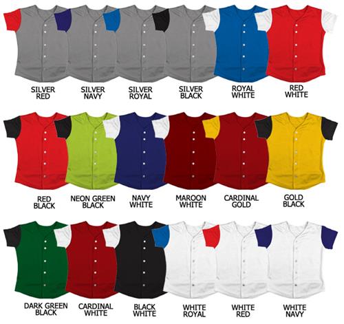 Softball Double Knit Jersey w/ Contrasting Sleeves. Decorated in seven days or less.