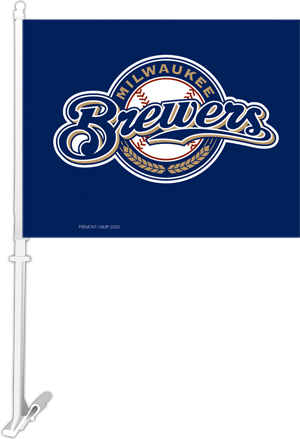 MLB Milwaukee Brewers 2-Sided 11" x 14" Car Flag