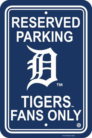 MLB Detroit Tigers Plastic Parking Sign