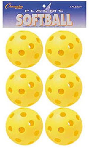 Champion Sports Plastic Yellow Softballs