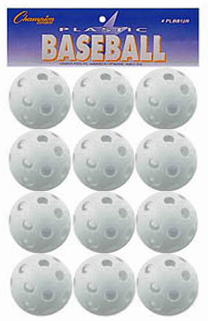 Champion White Plastic Baseballs (Package of 12)
