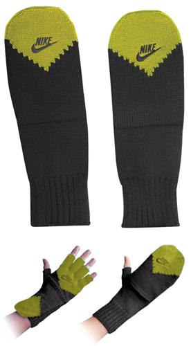 NIKE Metro Series Fingerless Glove/Mitten Green