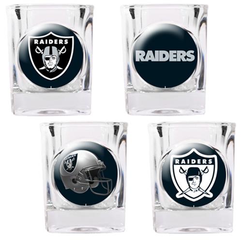 NFL Oakland Raiders 4 Piece Shot Glass Set