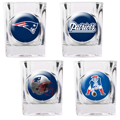 NFL New England Patriots 4 Piece Shot Glass Set