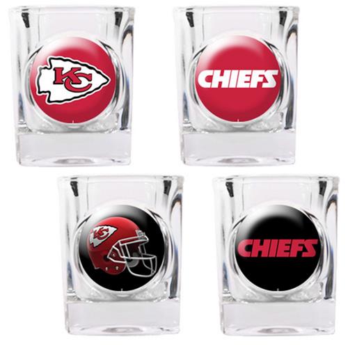NFL Kansas City Chiefs 4 Piece Shot Glass Set