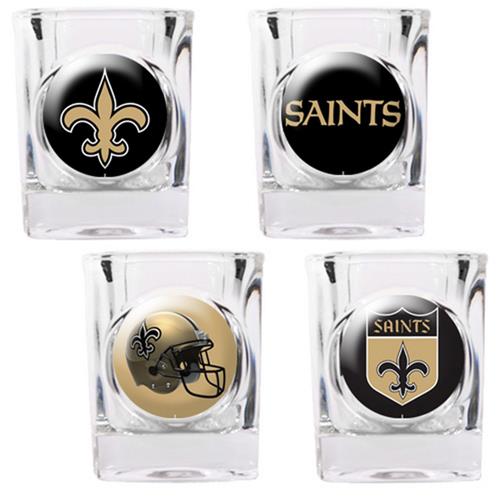 NFL New Orleans Saints 4 Piece Shot Glass Set