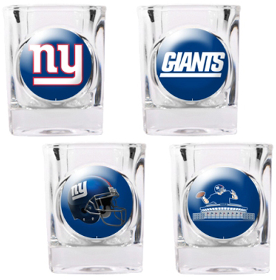 BSI NFL New York Giants 4 Piece Shot Glass Set