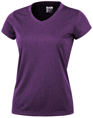 Baw Ladies Short Sleeve Xtreme-Tek Heather T-Shirt. Printing is available for this item.