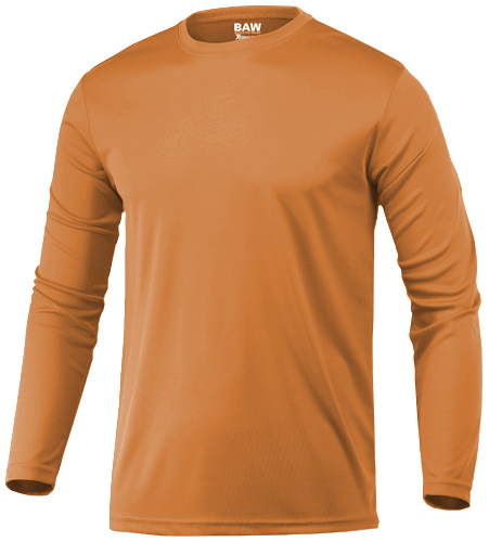 Men’s Crew Neck Long Sleeve T-Shirt (Neon Orange) M / Texas