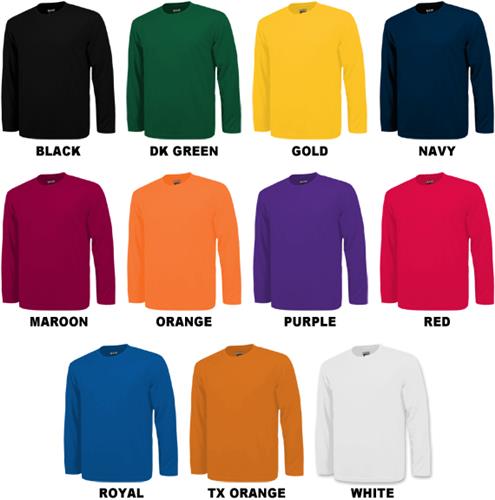 Baw Men's Long Sleeve Loose-Fit Cool-Tek T-Shirts. Printing is available for this item.
