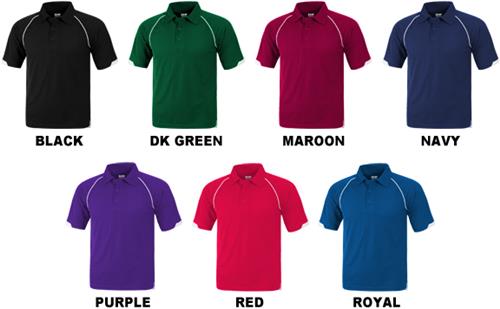 Baw Adult Short Sleeve Raglan Cool-Tek Polo Shirts. Printing is available for this item.