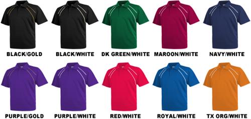 Baw Men's SS Dual Line Cool-Tek Polo Shirts. Printing is available for this item.