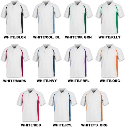 Baw Men's SS White Body Cool-Tek Polo Shirts