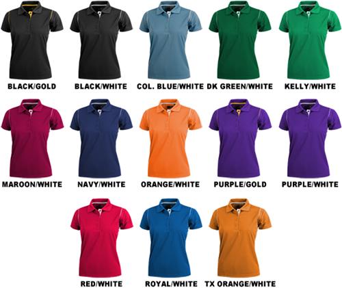 Baw Ladies SS Color Rib Shoulder Cool-Tek Polos. Printing is available for this item.