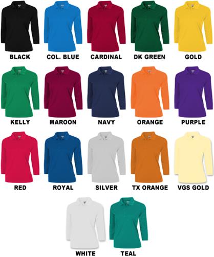 Baw Ladies 3/4 Sleeve Xtreme-Tek Polo Shirts