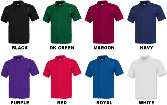 Baw Men's Adult Small (PURPLE) SS Full Button Cool-Tek Polo Shirts