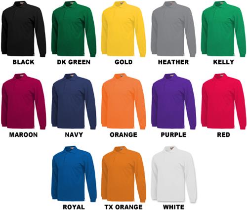 Baw Adult Long Sleeve Classic Polo Shirts. Printing is available for this item.
