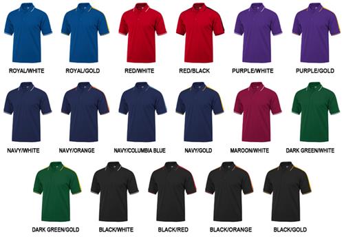 Baw Adult Short Sleeve Shoulder Stripe Polo Shirts. Printing is available for this item.