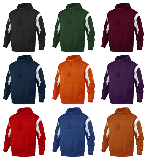 Baw Adult Color Panel Hooded Sweatshirts. Decorated in seven days or less.