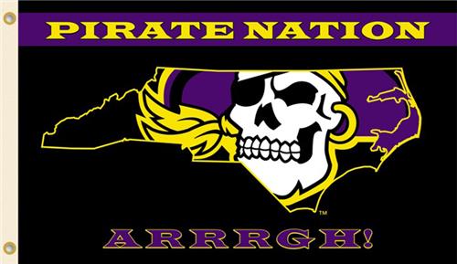COLLEGIATE E. Carolina Pirate Nation 3' x 5' Flag