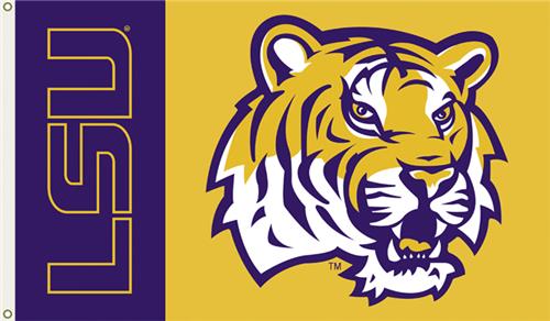 COLLEGIATE LSU Tigers - Tiger Head 3' x 5' Flag