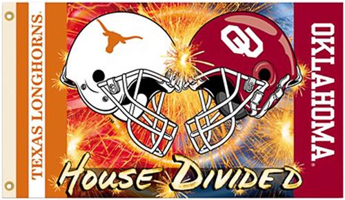 COLLEGIATE Oklahoma-Texas House Divided Flag