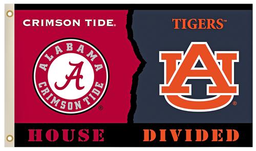 COLLEGIATE Alabama/Auburn House Divided Flag