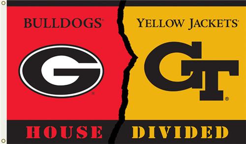 COLLEGIATE Georgia-Georgia Tech House Divided Flag