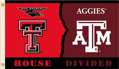 COLLEGIATE Texas Tech-Texas A&M House Divided Flag