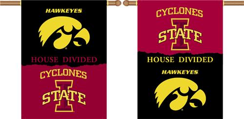 COLLEGIATE Iowa-Iowa State House Divided Banner