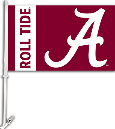 COLLEGIATE Alabama "A" 2-Sided 11" x 18" Car Flag