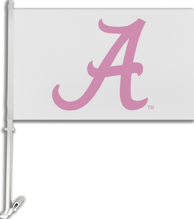 COLLEGIATE Alabama Pink "A" 11" x 18" Car Flag