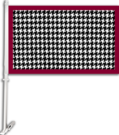 COLLEGIATE Houndstooth Pattern 11" x 18" Car Flag