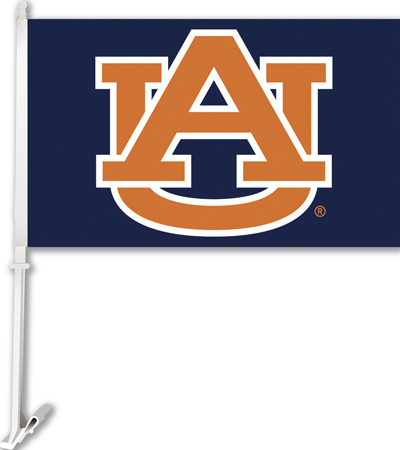 COLLEGIATE Auburn "AU" on Navy 11" x 18" Car Flag