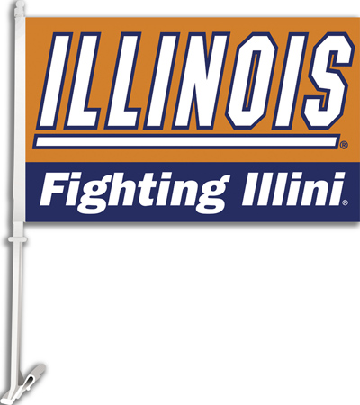 COLLEGIATE Illinois 2-Sided 11" x 18" Car Flag
