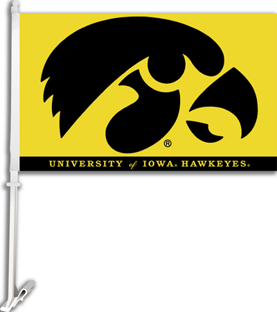 COLLEGIATE Iowa Gold 2-Sided 11" x 18" Car Flag