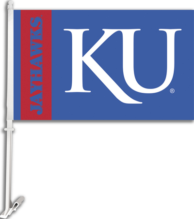 COLLEGIATE Kansas "KU" 2-Sided 11" x 18" Car Flag