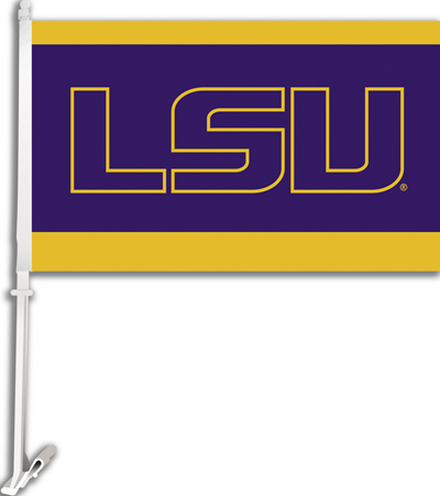 COLLEGIATE LSU Letters 2-Sided 11" x 18" Car Flag