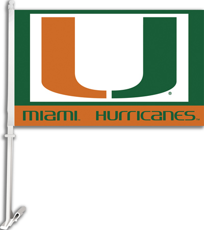 COLLEGIATE Miami 2-Sided 11" x 18" Car Flag