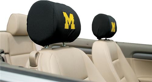 COLLEGIATE Michigan Headrest Covers - Set of 2