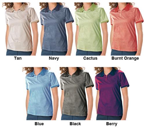 Blue Generation Ladies SS Shadow Stripe Polo Shirt. Printing is available for this item.