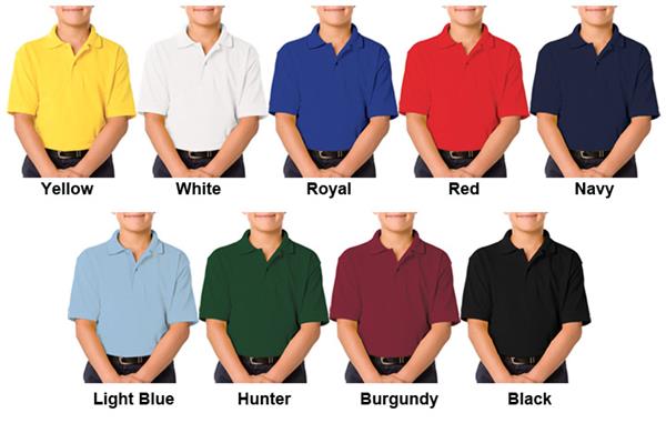 Blue Generation Youth Short Sleeve Soft Pique Polo Shirts ...