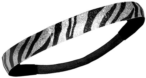 Diamond Duds Black/Silver Zebra Glitter Headbands