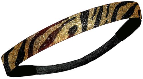 Diamond Duds Black/Gold Zebra Glitter Headbands