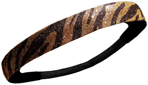 Diamond Duds Brown/Gold Zebra Glitter Headbands