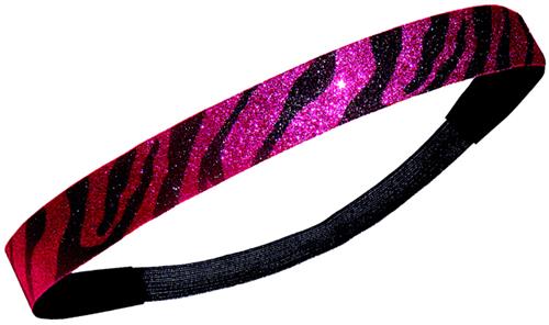 Diamond Duds Pink/Black Zebra Glitter Headbands