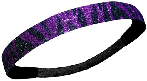Diamond Duds Purple/Black Zebra Glitter Headbands